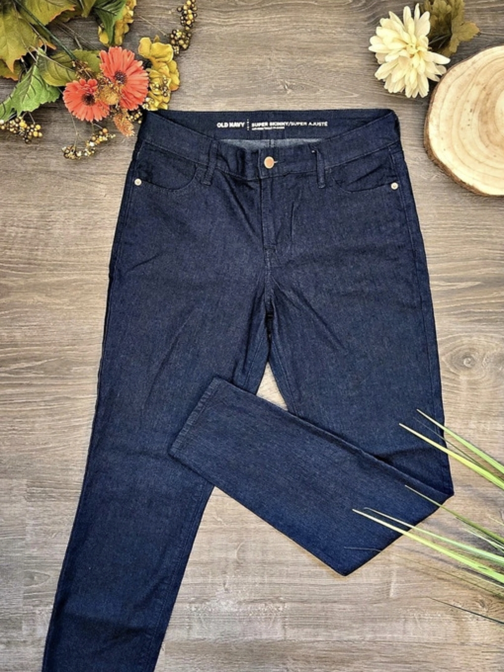 OLD NAVY Super Skinny Mid-Rise Jeans Women's Blue Leggings